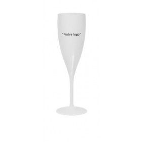Flute 18cl incassable & réutilisable -PP- Personnalisé en 1 couleur 