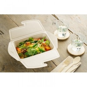 Boîte rectangle Delivery pulpe naturel 750ml avec couvercle