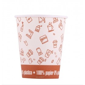 GOBELET CARTON DECOR 25cl -8oz  100% PAPIER