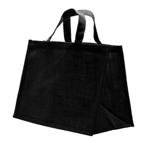 SAC TOILE DE JUTE NOIR 360+200x270mm