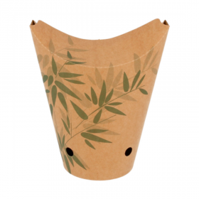 GOBELETS À FRITES AVEC FERMETURE 'FEEL GREEN' 16 OZ - 480 ML  8,5x14 CM