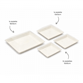 KIT 4 raviers CUBIK blanc "AF" pour 100 plateaux