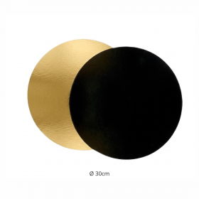 ROND DOUBLE FACE OR/NOIR CARTON 32cm