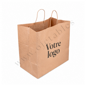 Sac Papier Kraft Personnalisé 115g/m² 36x22x33cm 1 ou 2 couleurs