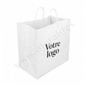 Sac Papier blanc Personnalisé 110g/m² 36x22x33cm 1 couleur 