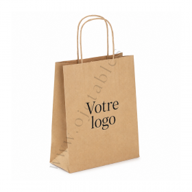 Sac Papier Kraft Personnalisé 115g/m² 18x8x23cm - 1 ou 2 couleurs