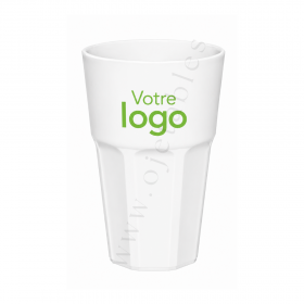 Verre Mojito incassable & réutilisable en SAN 40cl Blanc - personnalisé en 1 couleur