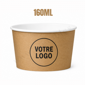 Pot à glace personnalisé Multicouleurs 160cc