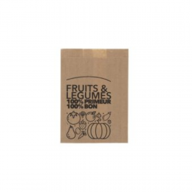 Sac fruits et légumes papier kraft brun 500g - Destockage