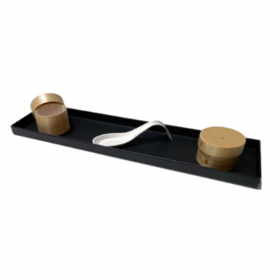 Plateau traiteur cocktail Rigide noir Lux 37x9x1.5cm