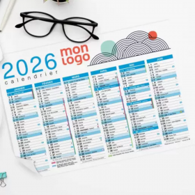 Calendrier souple personnalisé format A4 (21 × 29,7 cm)