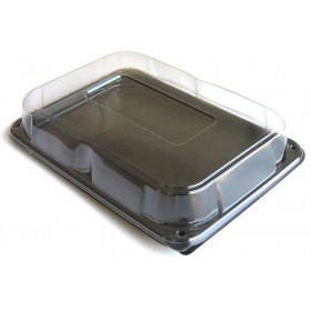 PLATEAU PLASTIQUE + COUVERCLE 24x17cm
