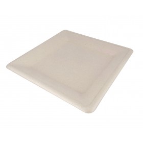Assiette carrée 26 cm en pulpe de canne