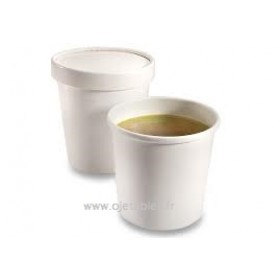 POT EN CARTON BLANC 350ml Ø 90mm