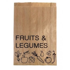 Sac fruits et légumes papier kraft brun     de 1 à 3kg