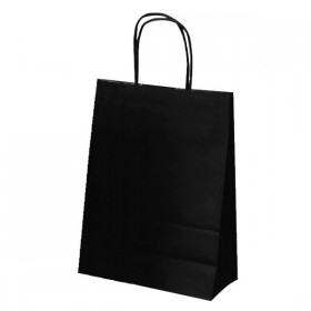Sac papier Kraft noir  26+14 x 32cm   