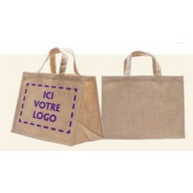 Sac toile de jute naturel 360+200x270 mm