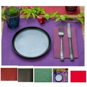 200 SETS DE TABLE REUTILISABLES SPUNBOND 30X40cm- (aspect tissus) - 5 couleurs aux choix