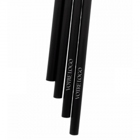  Paille personnalisée noire PLA compostable Ø8x21cm 