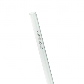Paille personnalisée Blanche PLA compostable Ø6x20cm 