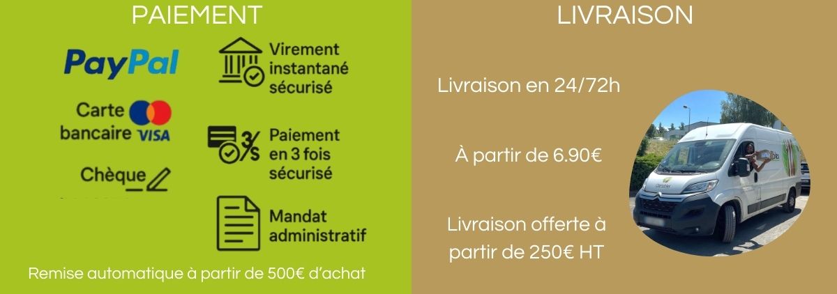 Paiement sécurisé et livraison rapide Ojetables – PayPal, carte bancaire, virement, mandat administratif
